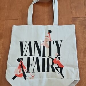 NEW Vanity Fair Cream Canvas Tote Bag with Modern Design